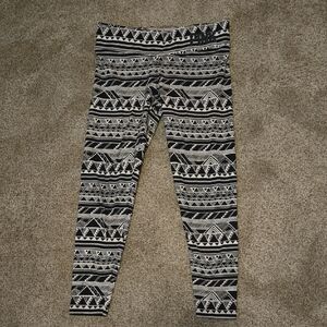 Pink Brand Black and White Patterned Leggings